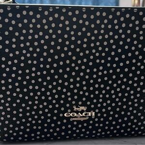 Coach Black Leather Polka Dot Crossbody